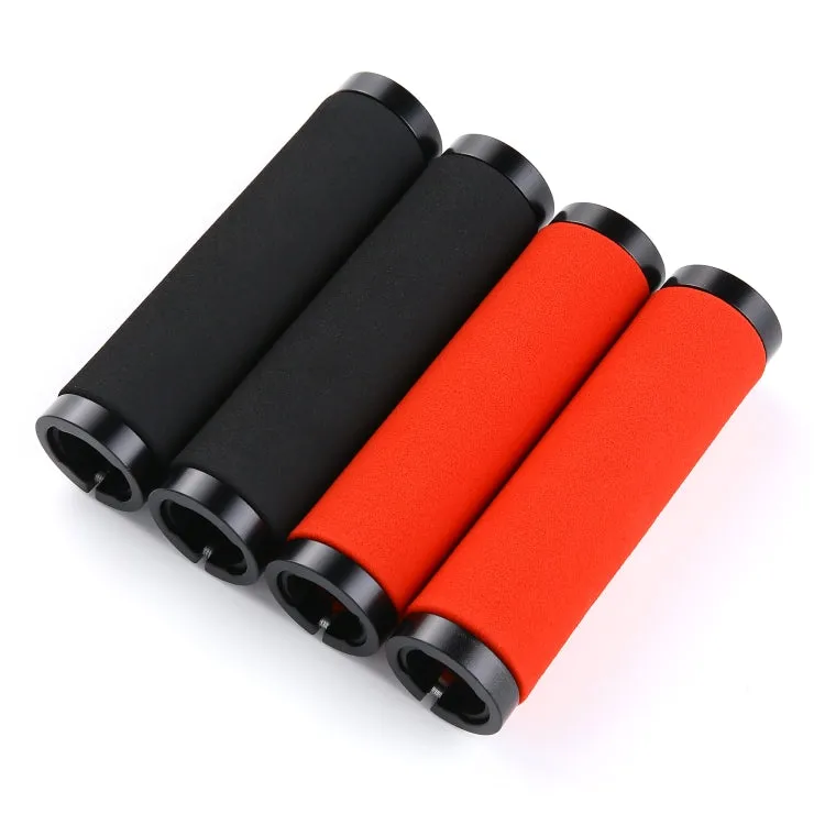 1 Pair AG36 Alloy Lock-Rings   Sponge Bicycle Handlebar Grip (Black)