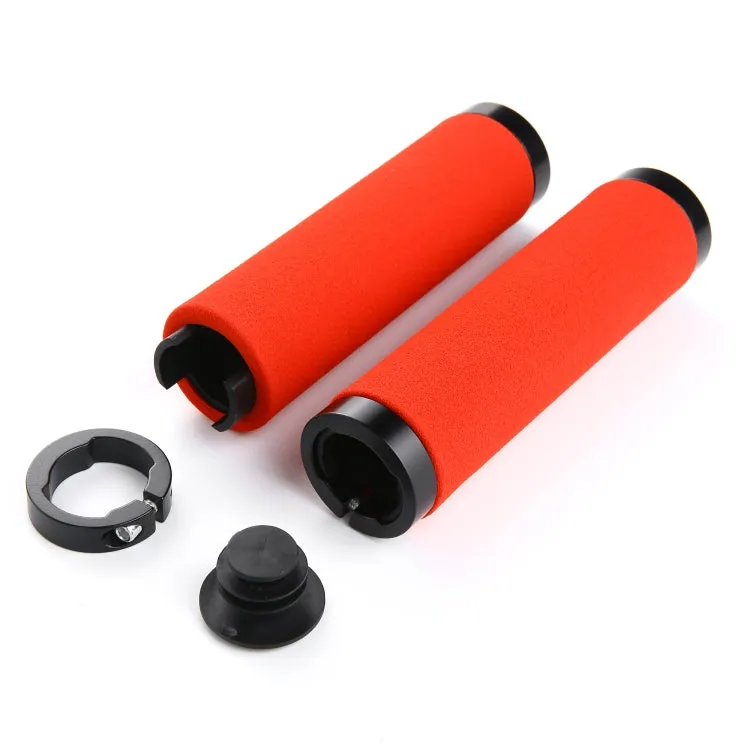 1 Pair AG36 Alloy Lock-Rings   Sponge Bicycle Handlebar Grip (Black)