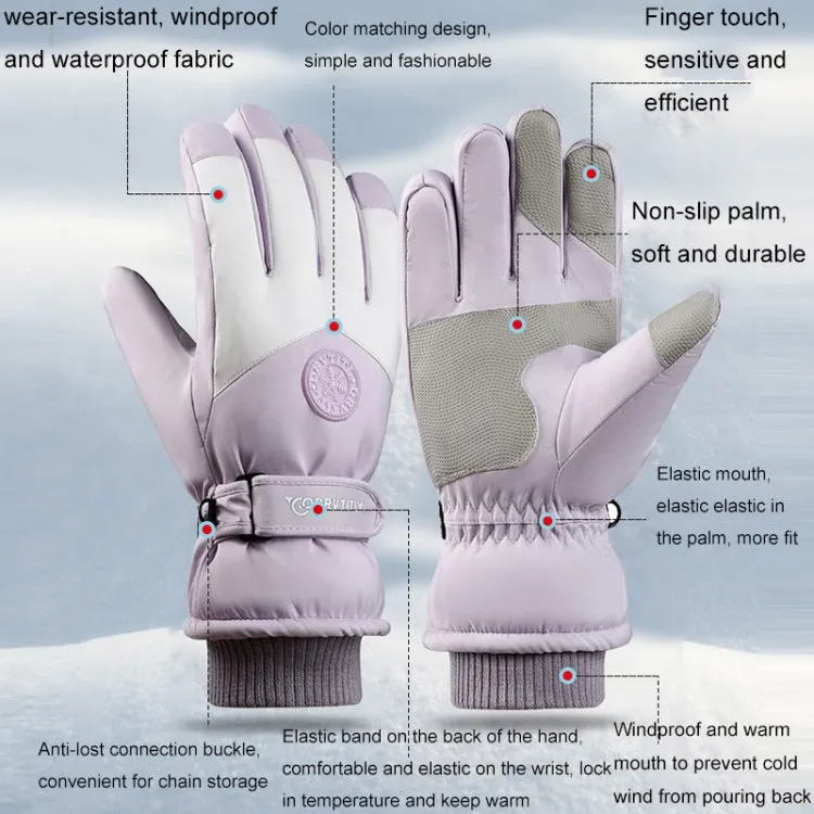 1 Pair Outdoor Cycling Sports Cold and Windproof Warm Finger Gloves, Style: Male Type (Black Gray)