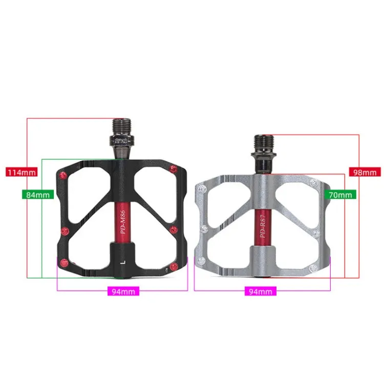 1 Pair PROMEND Mountain Bike Road Bike Bicycle Aluminum Pedals(PD-R87 Black)