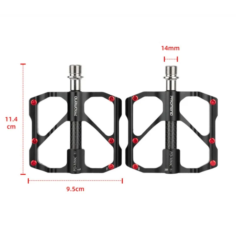 1 Pair PROMEND Titanium Axle Carbon Tube Bicycle Pedal Mountain Bike Road Bike 3 Palin Pedal PD-M86C-TI