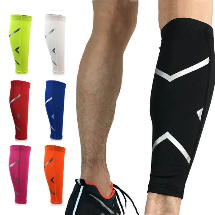 1 Pair Sports Breathable Compression Calf Sleeves Riding Running Protective Gear, Spec: XL (Black)