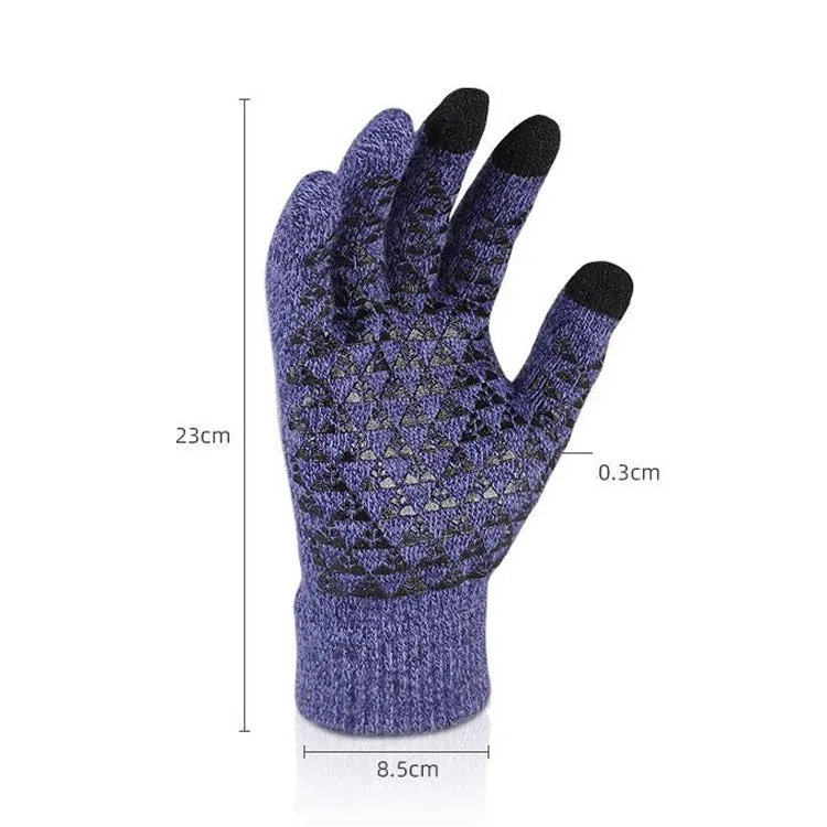 1 Pair Thick Velvet Touch Screen Knitted Warm Gloves, Size: Free Size(Black)