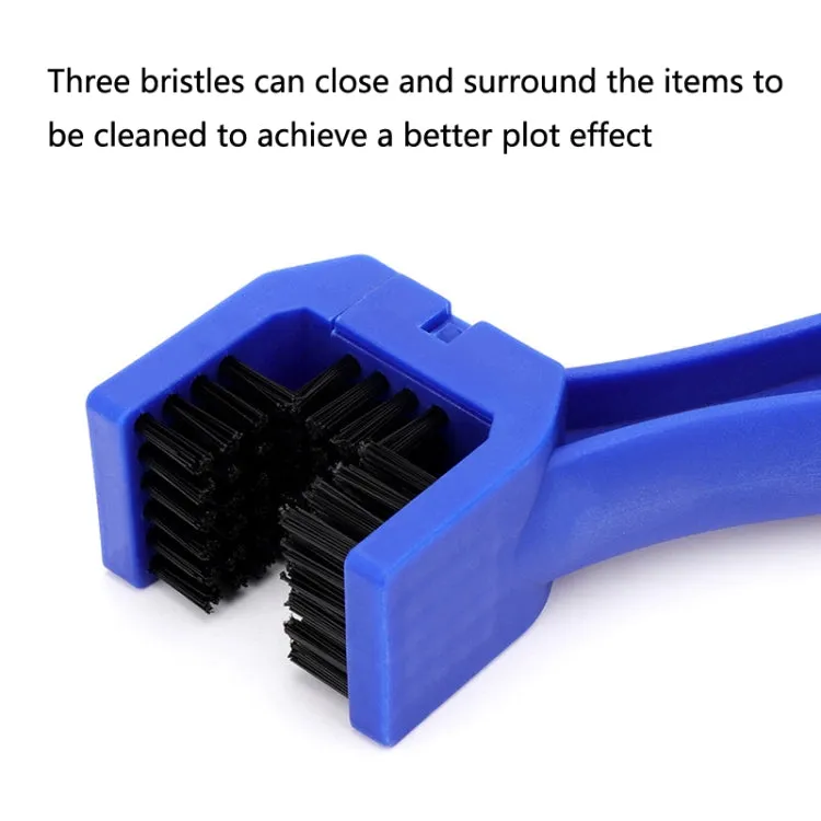 1 Set BG-7168 Bicycle And Motorcycle Cleaning Brush Three-Sided Chain Brush, Colour: Blue   Small Brush