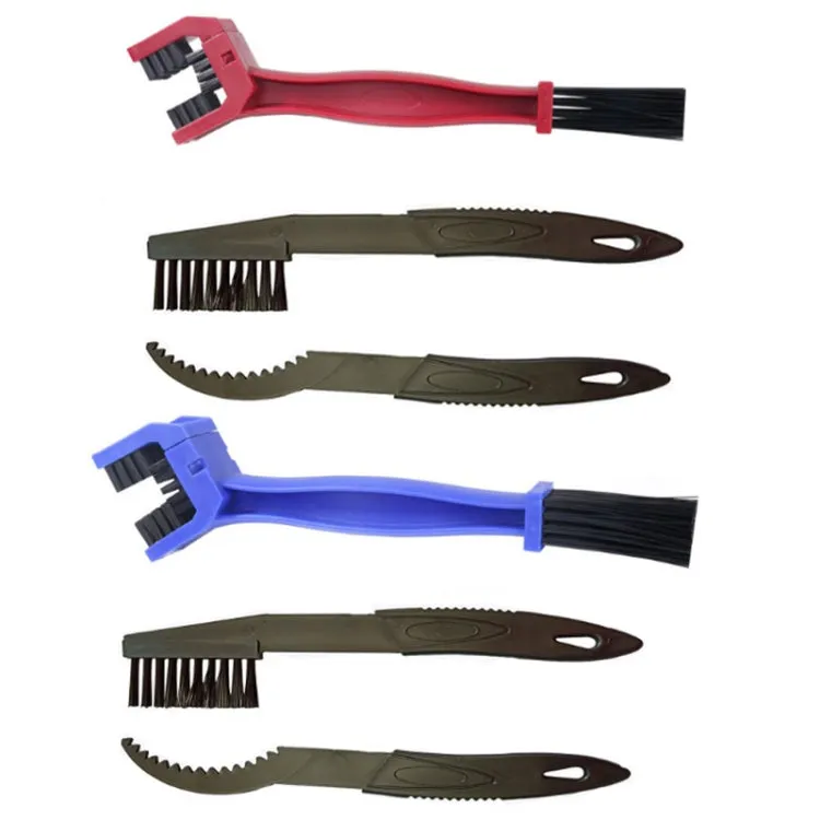 1 Set BG-7168 Bicycle And Motorcycle Cleaning Brush Three-Sided Chain Brush, Colour: Blue   Small Brush