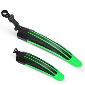 1 Set  Dual Color Bicycle Mudguard Mountain Bike Fenders Set(Black Green)