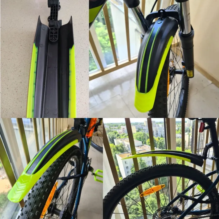 1 Set  Dual Color Bicycle Mudguard Mountain Bike Fenders Set(Black Green)