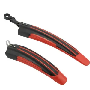 1 Set  Dual Color Bicycle Mudguard Mountain Bike Fenders Set(Black Red)