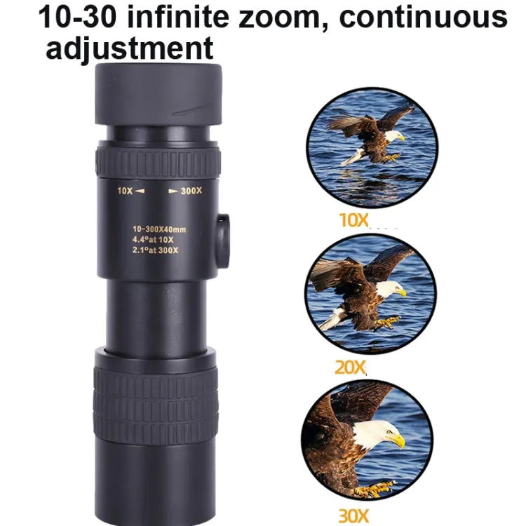 10-300x40 Monocular HD Telescope BAK4 Prism Telescope,Style: Standard