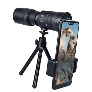 10-300x40 Monocular HD Telescope BAK4 Prism Telescope,Style: With Photo Holder Tripod