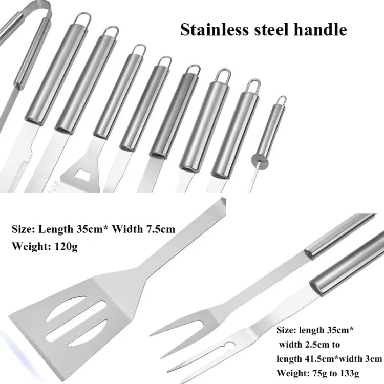 10 in 1 Barbecue Combination Tool Set Aluminum Box Stainless Steel Grill Set