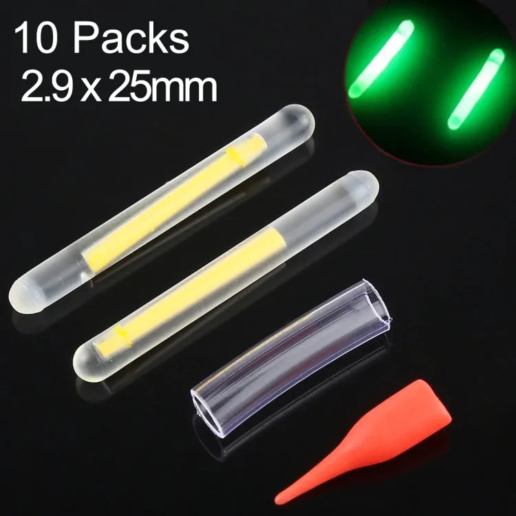 10 Packs OCEAN SUN Luminous Float Night Fishing Light Stick, Visibility: 15m, Size: 2.9 x 25mm