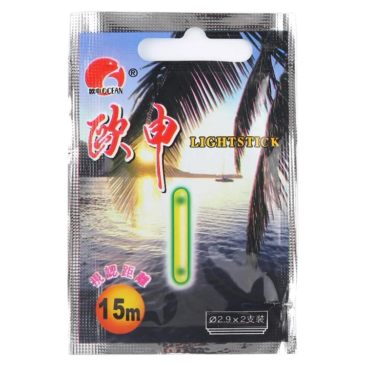 10 Packs OCEAN SUN Luminous Float Night Fishing Light Stick, Visibility: 15m, Size: 2.9 x 25mm