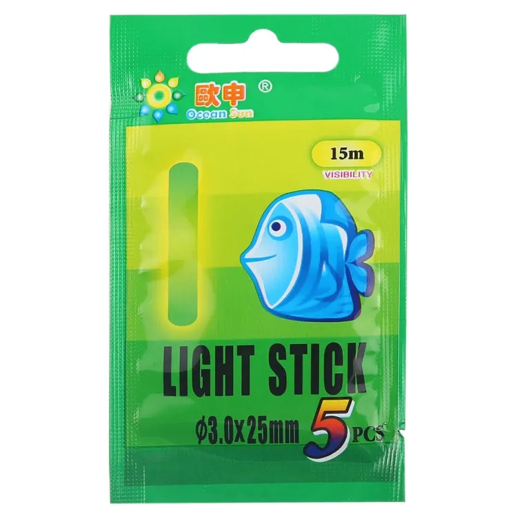 10 Packs OCEAN SUN Luminous Float Night Fishing Light Stick, Visibility: 15m, Size: 3.0 x 25mm