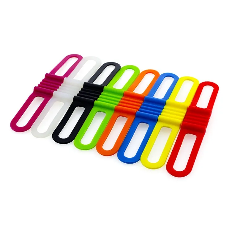 10 PCS High Elastic Silicone Straps Bicycle Fixed Strap Car Light Beam, Size: One Size(Orange)