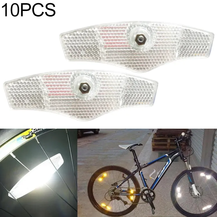 10 PCS Mountain Bike Spoke Reflection (White)