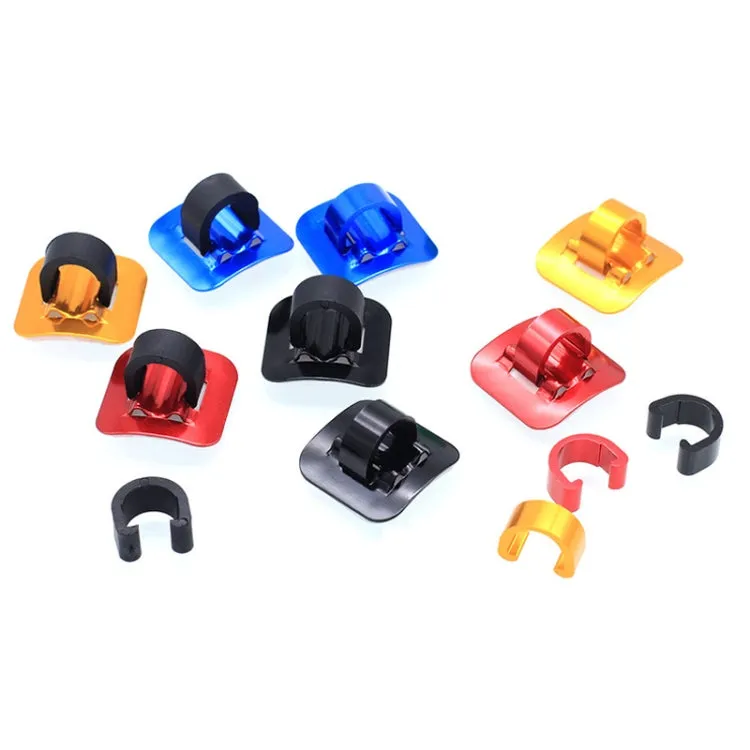 10 PCS Mountain Road Bicycle Hose Line Guide Adhesive Wire Seat Frame Cable Fixing C Buckle, Style: Plastic Buckle(Blue)