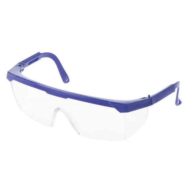 10 PCS Outdoor Safety Glasses Spectacles Eye Protection Goggles Dental Work Eyewear(Blue Frame White Lens)