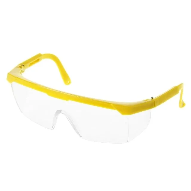 10 PCS Outdoor Safety Glasses Spectacles Eye Protection Goggles Dental Work Eyewear(Yellow Frame White Lens)