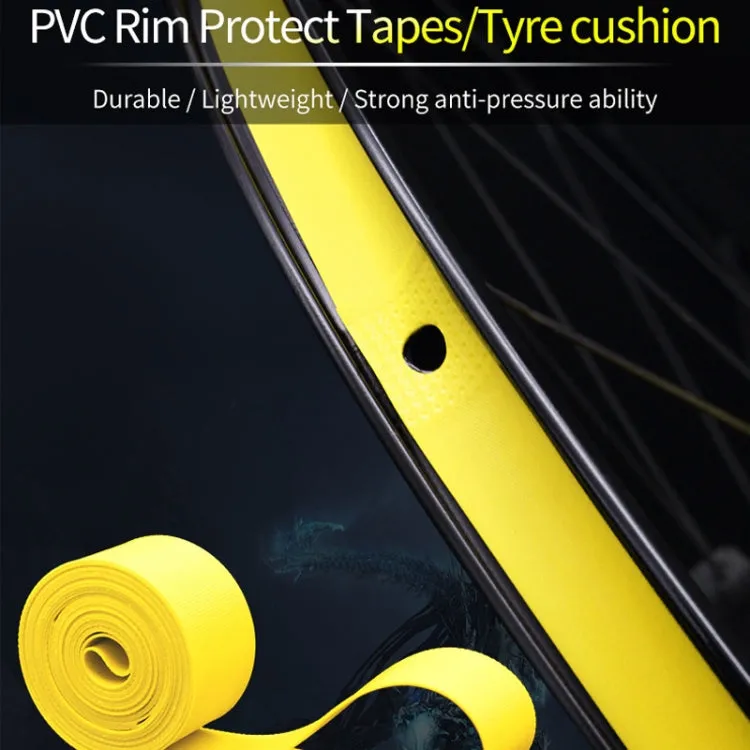 10 PCS Road Mountain Bike Anti-Stab Tire Pad Bicycle Wheel Set PVC Spoke Lining Tape, Colour: Yellow(700C x 18mm)