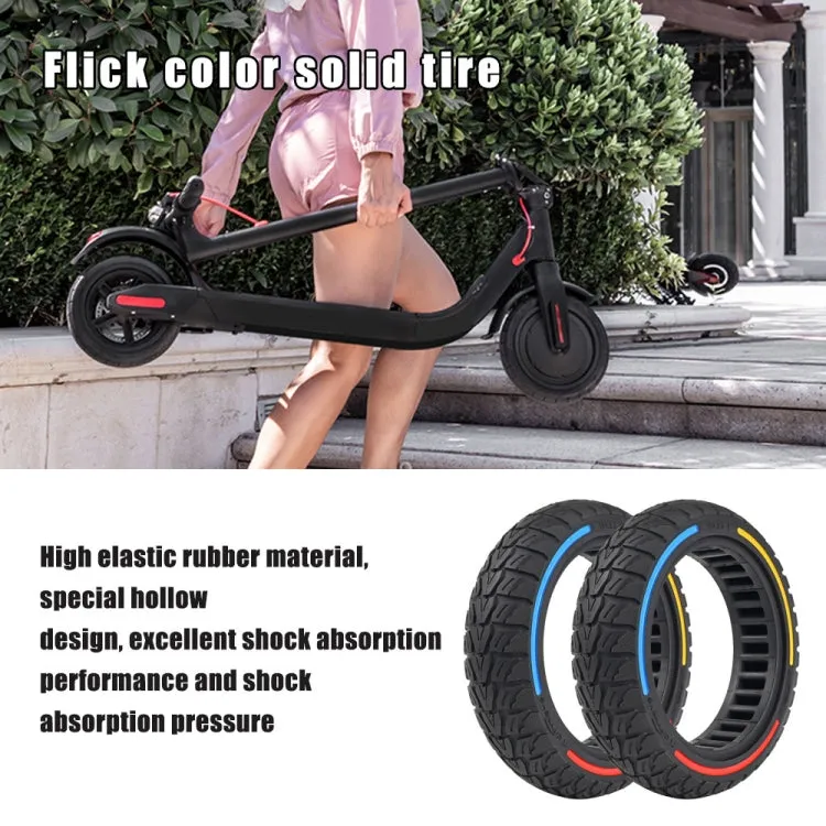 10 x 2.5-7 Inch Colorful Flick Off-Road Honeycomb Tires For Xiaomi Scooter 4 / 4 Pro(Red)