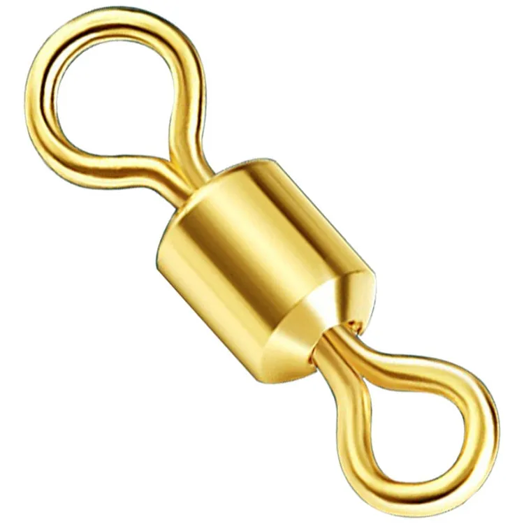 100 PCS Fishing Tackle Supplies Zimu Swivel Gold-plated Swivel Fishing Accessories, Specification: Length 1.1cm(Gold)