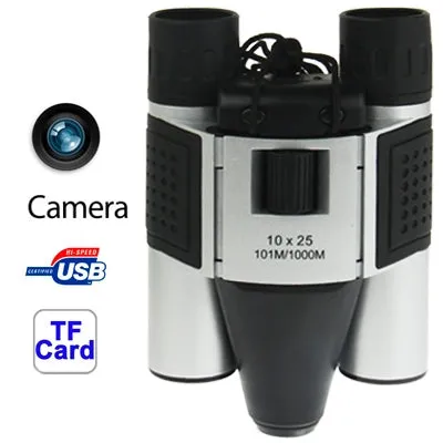 10×25mm 5 in 1 (Binocular Camera   Video Camera   Digital Camera   PC Cam   TF Card Reader) Digital Camera Binoculars,  Field of View: 101m/1000m, Size: 135 × 100 × 24mm