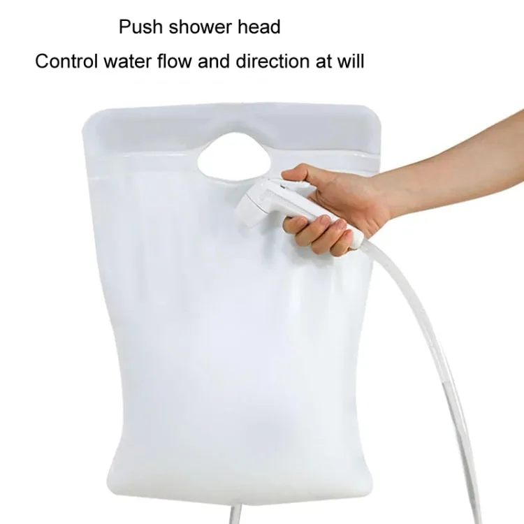 10L Outdoor Camping Portable Folding PVC Bath Water Bag(White)