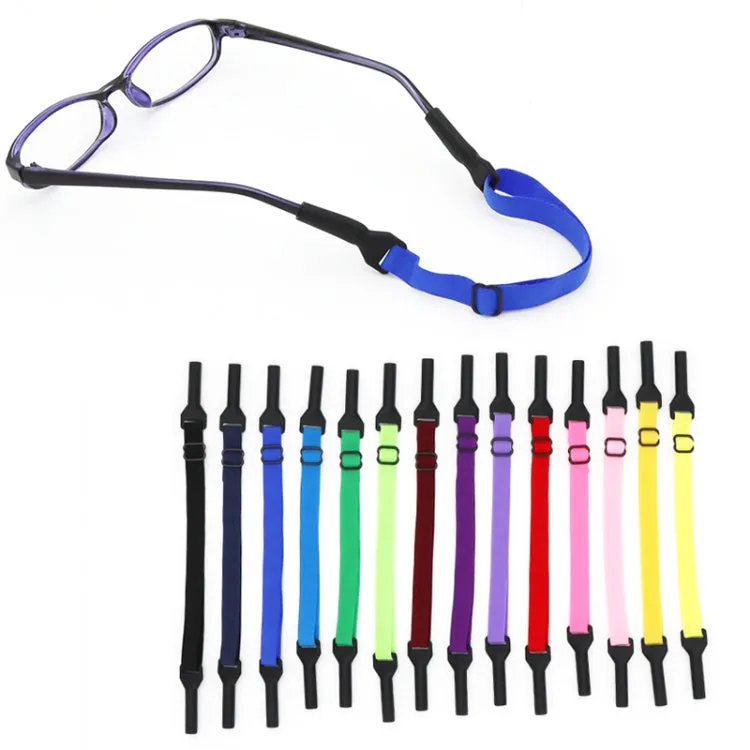 10pcs Long Style Glasses Non-Slip Rope Adjustable Elastic Sports Legs Anti-Drop Fixed Strap(Black)