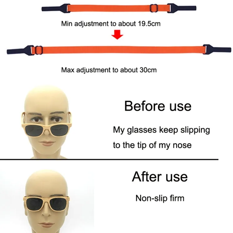 10pcs Long Style Glasses Non-Slip Rope Adjustable Elastic Sports Legs Anti-Drop Fixed Strap(Black)