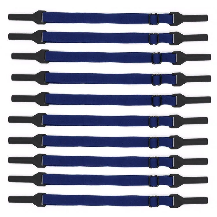 10pcs Long Style Glasses Non-Slip Rope Adjustable Elastic Sports Legs Anti-Drop Fixed Strap(Navy)