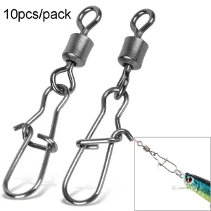 10pcs /Pack Stainless Steel Fishing Connector Bearing Rolling Swivel Connector Fishing Gear Accessories(10(20mm))