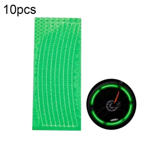 10pcs Reflective Stickers For Bicycle Rims Riding Equipment Accessories(Green)