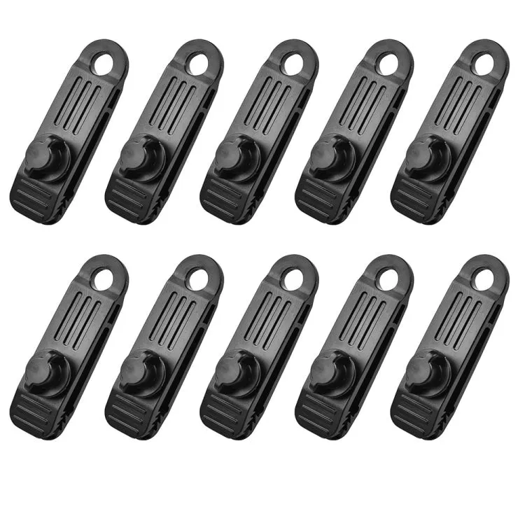 10pcs /Set Outdoor Camping Canopy Windproof Clip Tent Additional Pull Point Plastic Clip Rainproof Tarp Fixing Clip, Color: B Clip   Flat Buckle