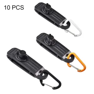 10pcs /Set Outdoor Camping Canopy Windproof Clip Tent Additional Pull Point Plastic Clip Rainproof Tarp Fixing Clip, Color: B Clip   Flat Buckle