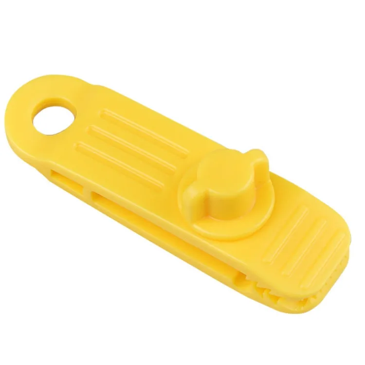 10pcs /Set Outdoor Camping Canopy Windproof Clip Tent Additional Pull Point Plastic Clip Rainproof Tarp Fixing Clip, Color: B Clip (Yellow)