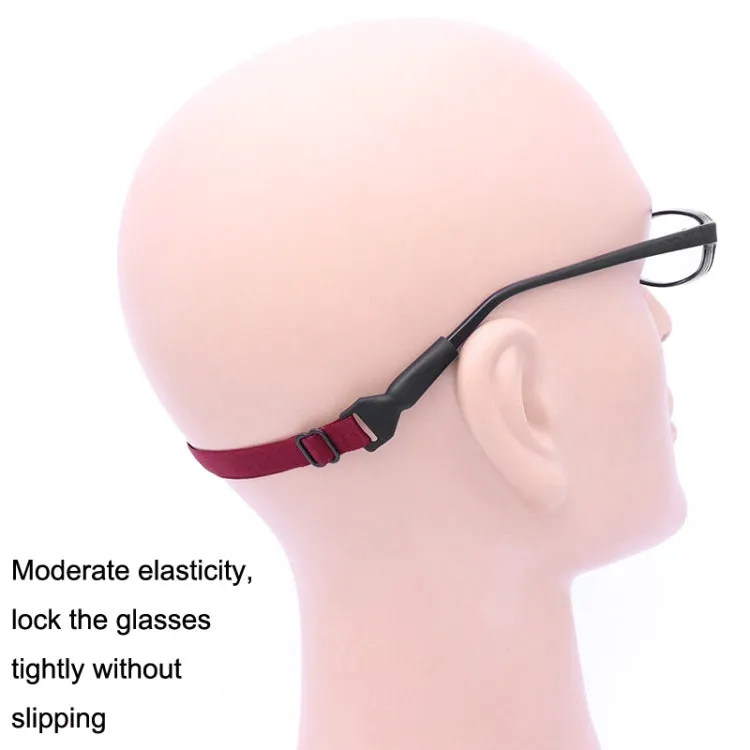 10pcs Short Style Glasses Non-Slip Rope Adjustable Elastic Sports Legs Anti-Drop Fixed Strap(Dark Red)