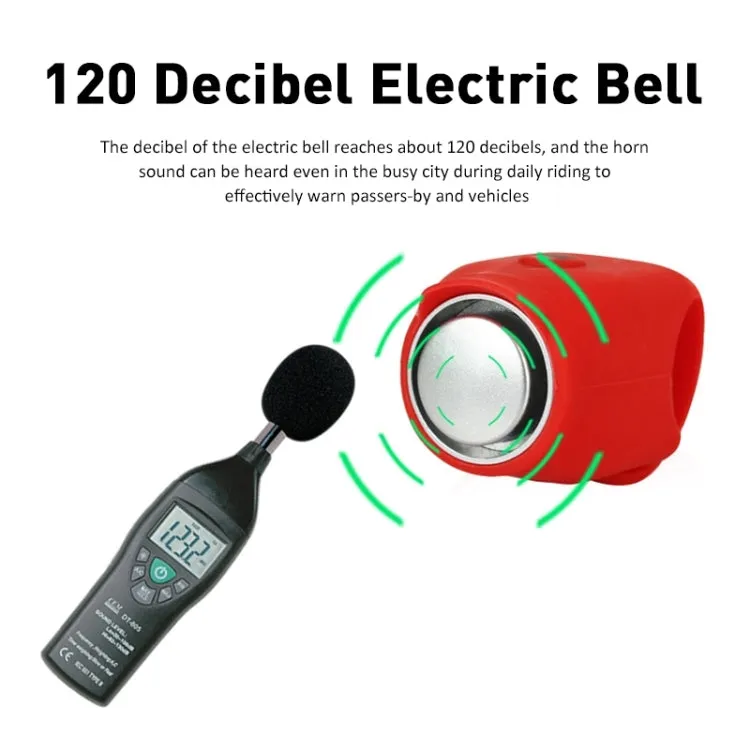 120 dB Bicycle Bell Mountain Bike Electric Horn(Black)