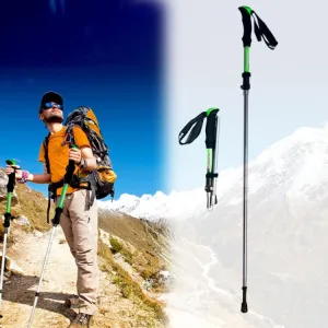 125cm Adjustable Portable Outdoor Aluminum Alloy Trekking Poles Stick(Green)