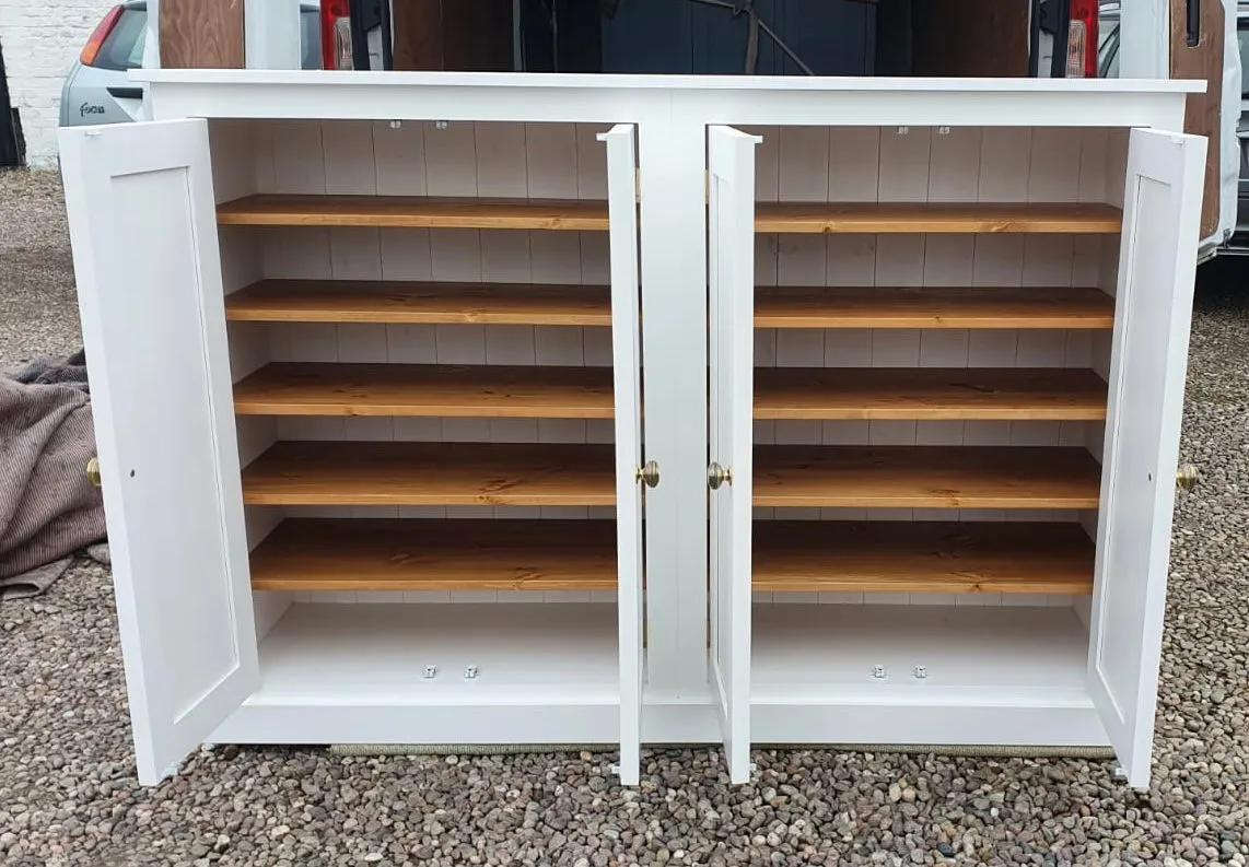 **150 cm Medium Height Storage Cupboard for Hallway/Kitchen - Optional Spice Rack for Larder, Utility Room (40 cm deep)