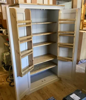 **150 cm Medium Height Storage Cupboard for Hallway/Kitchen - Optional Spice Rack for Larder, Utility Room (40 cm deep)