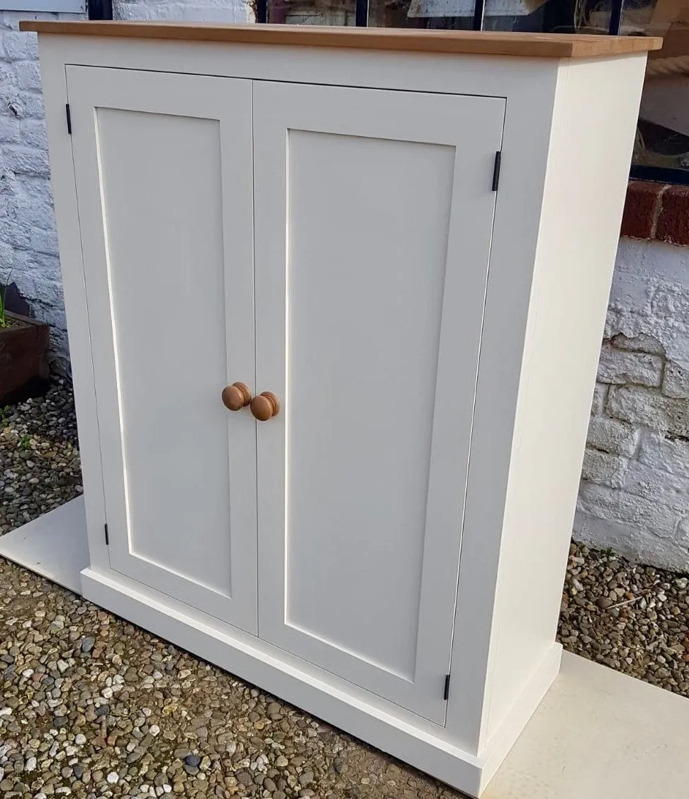 **150 cm Medium Height Storage Cupboard for Hallway/Kitchen - Optional Spice Rack for Larder, Utility Room (40 cm deep)