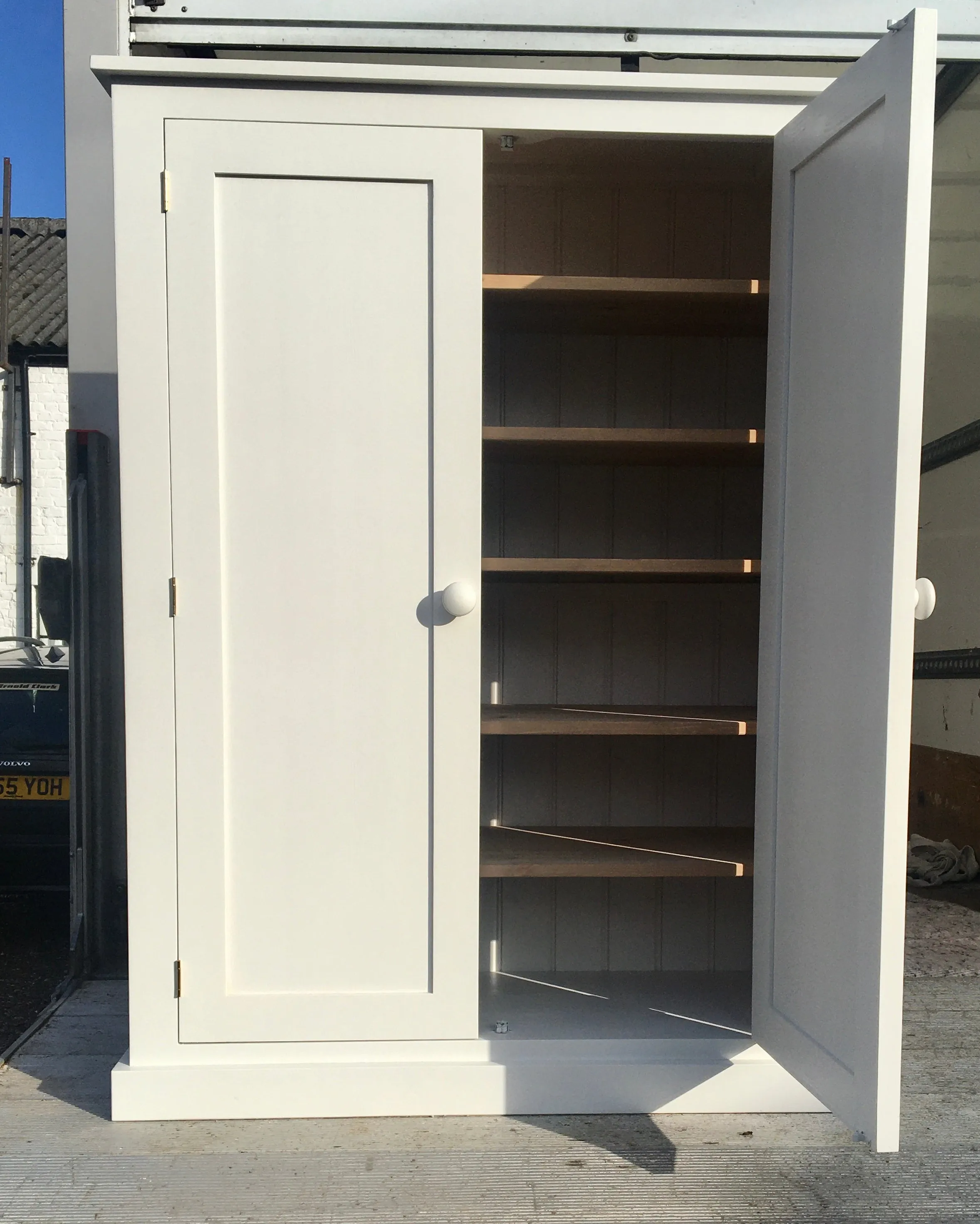 **150 cm Medium Height Storage Cupboard for Hallway/Kitchen - Optional Spice Rack for Larder, Utility Room (40 cm deep)