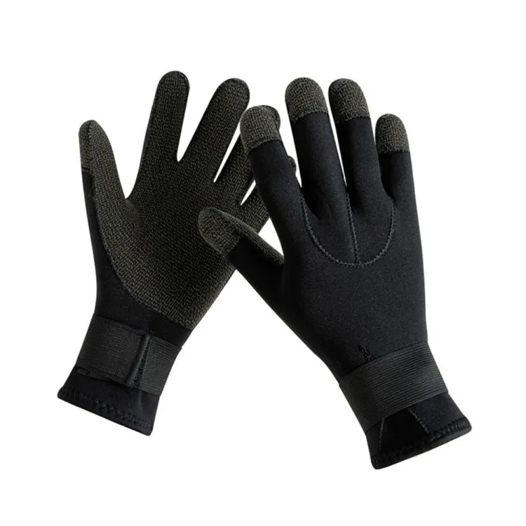 1pair 3mm Diving Gloves Swimming Fish Catching Non-slip Anti-stab Gloves For Adult, Size: XL