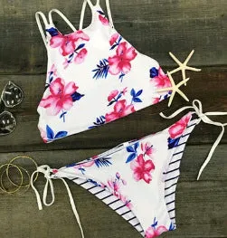 2017 New Sexy printed Bikinis Women Swimsuit Brazilian Bikini Set Bandage Beach Wear Bathing suit Push Up Swimwear Tankini