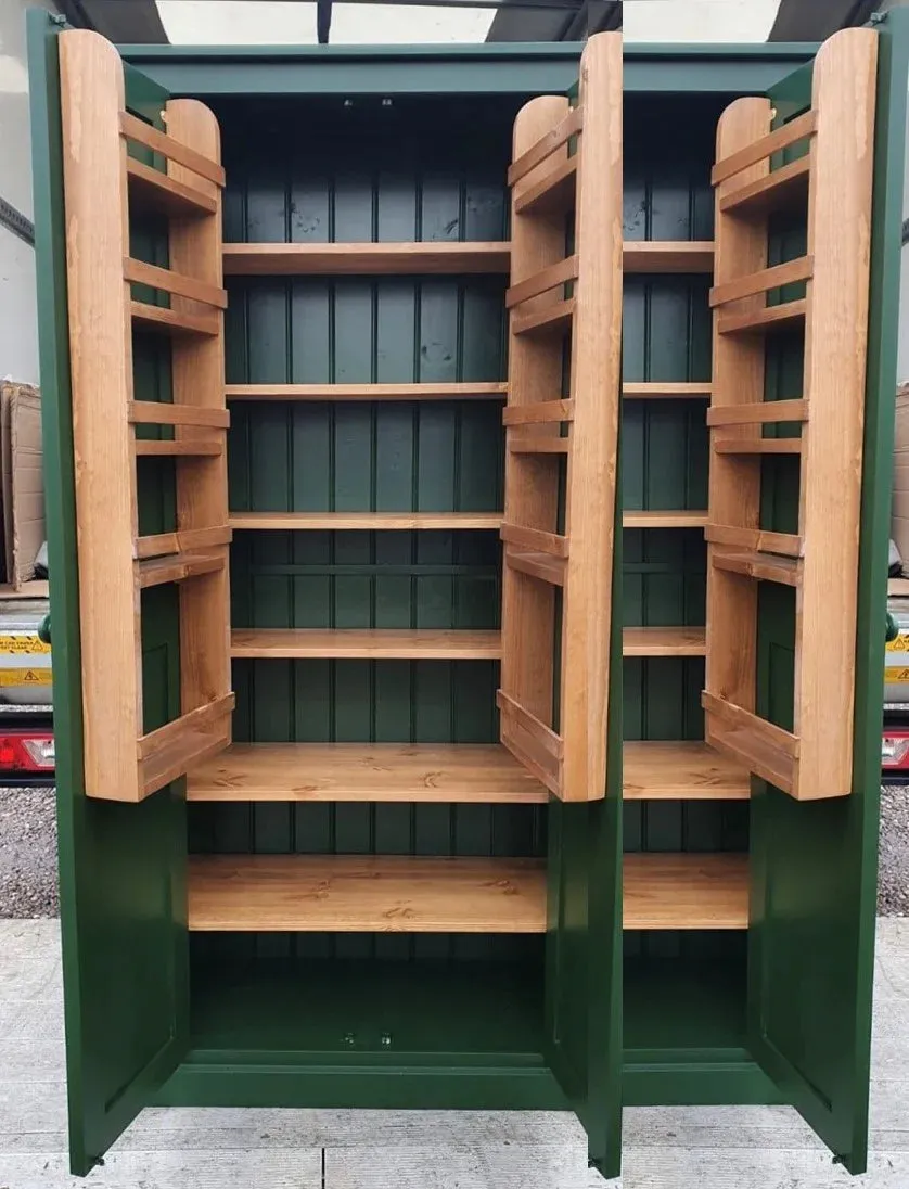 **3 Door Larder, Utility Room, Kitchen Storage Cupboard with Spice Racks (40 cm  deep) and EXTRA TOP BOX Storage