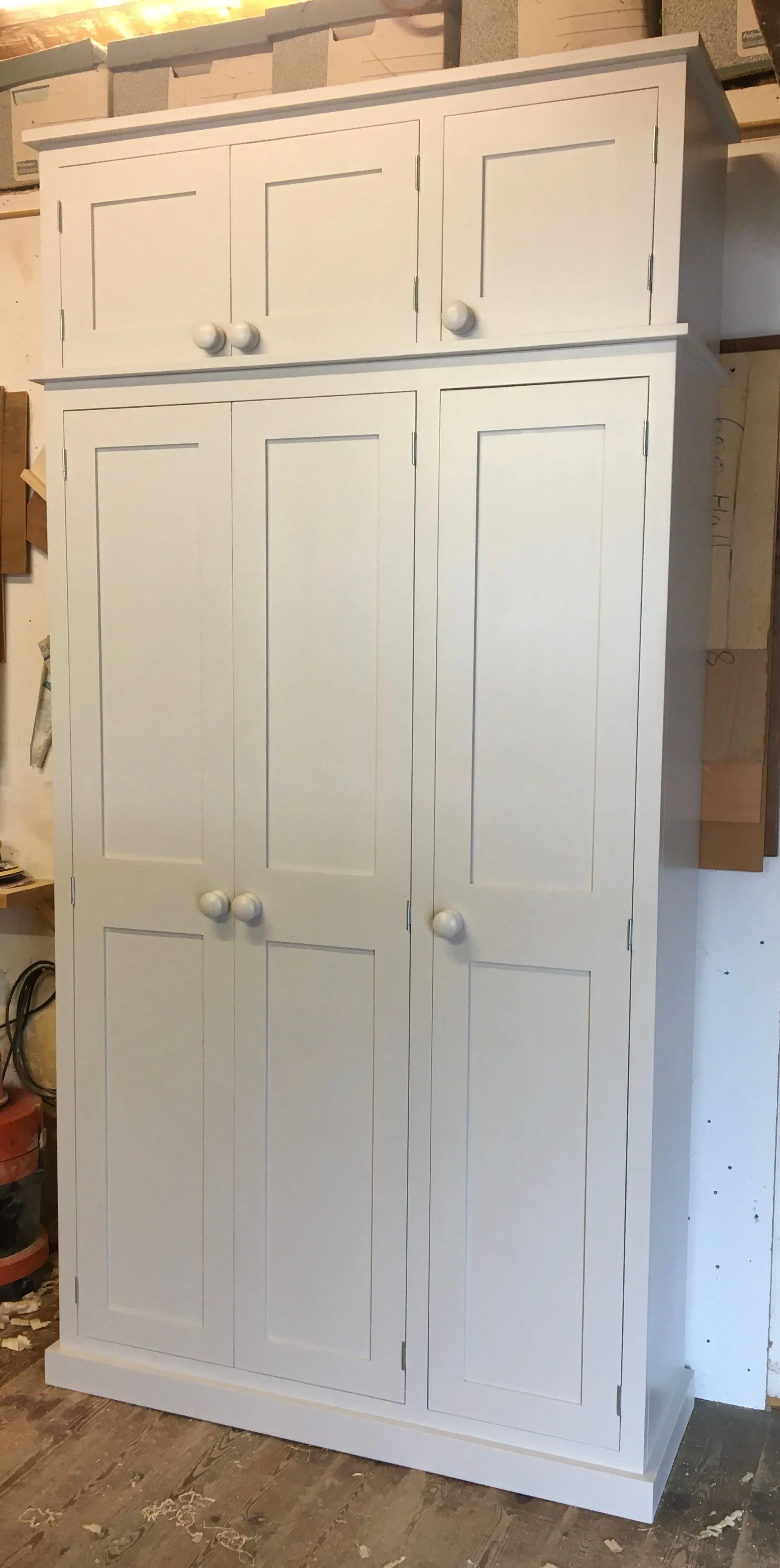 **3 Door Larder, Utility Room, Kitchen Storage Cupboard with Spice Racks (40 cm  deep) and EXTRA TOP BOX Storage