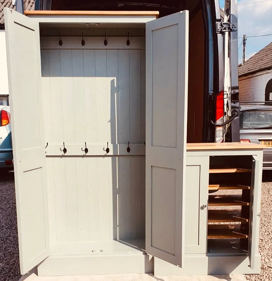 **4 Door Combination Coat and Shoe Storage Cupboard