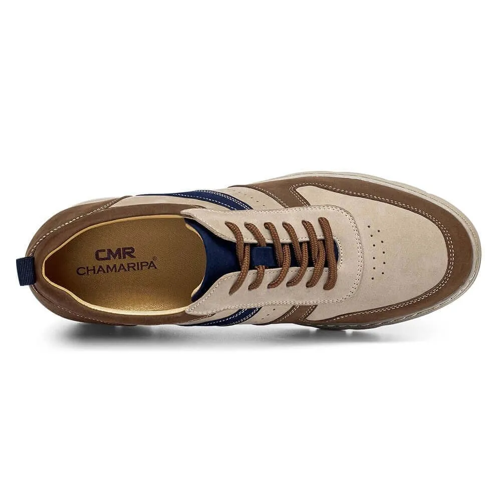 6 CM / 2.36 Inches - CMR CHAMARIPA Elevator Sneakers - Shoes That Add Height For Guys - Brown Men's Outdoor Sneakers