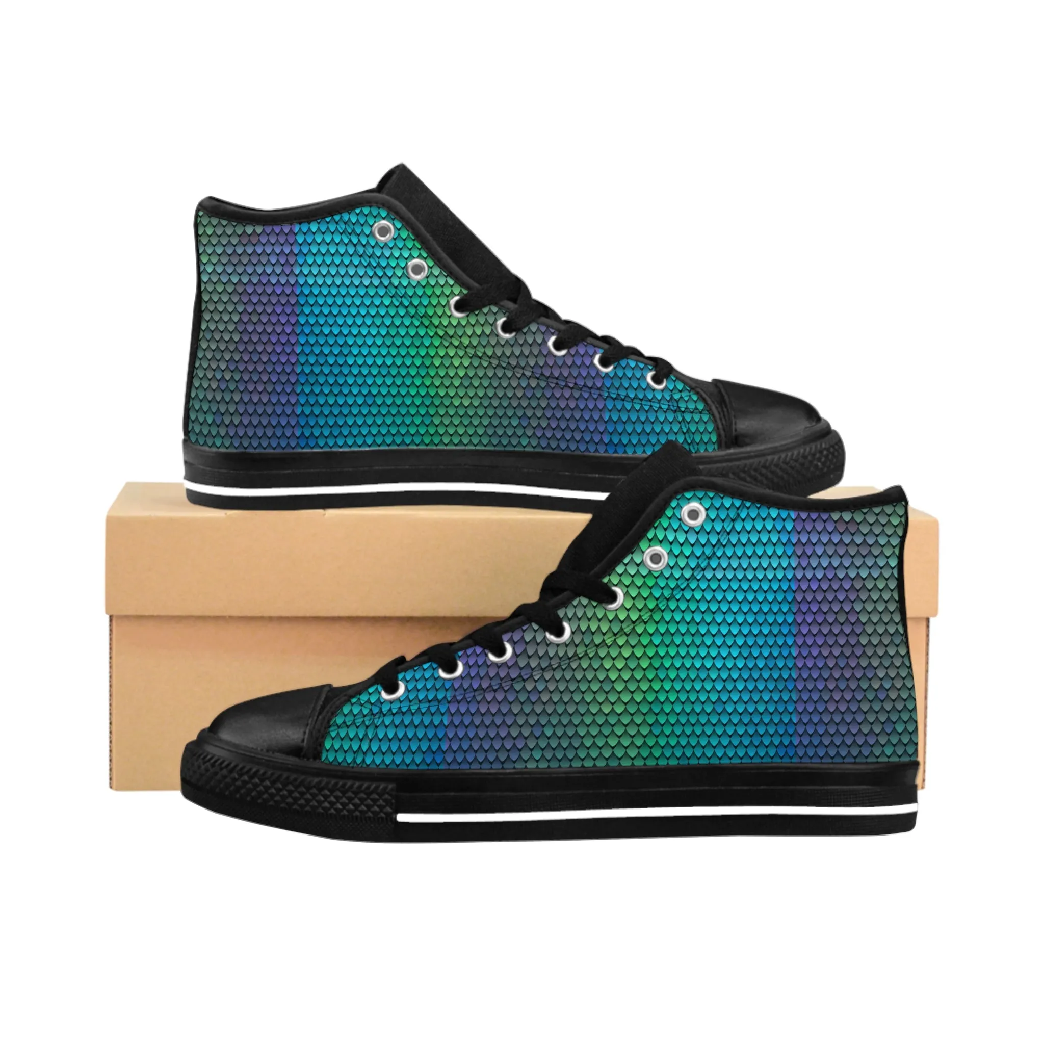 Abstract Scales Women's Classic Sneakers